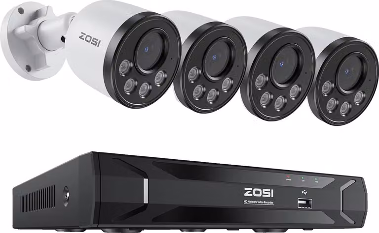 Sistema di telecamere di sicurezza CCTV, risoluzione 4MP, NVR a 8 canali, microfono integrato, 8CH NVR 4 telecamere, 2T