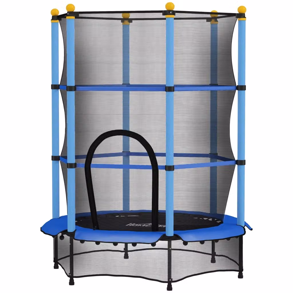 Tappeto Elastico per Bambini Minimal con Rete di Sicurezza Blu L: 140 cm, P: 190 cm – 2