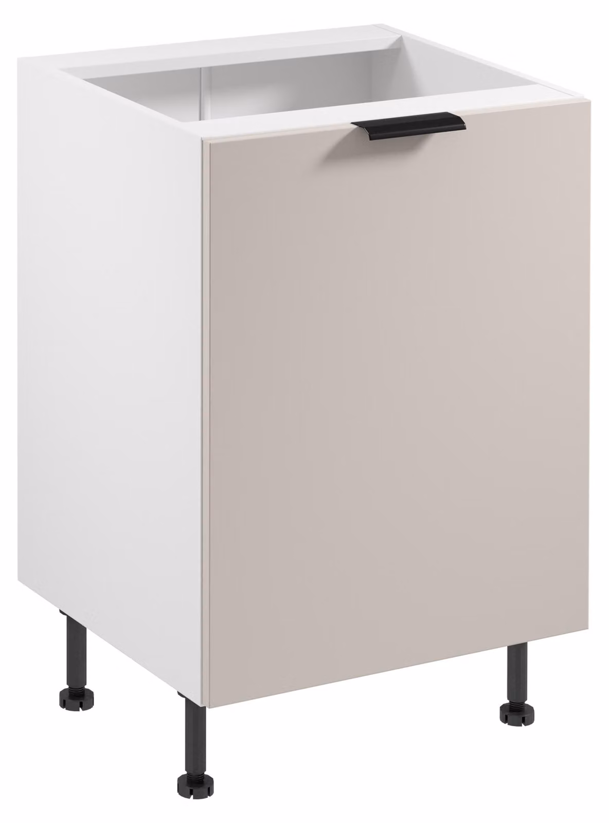 Mobile basso a un'anta SALERNO - larghezza 60 cm, bianco/beige