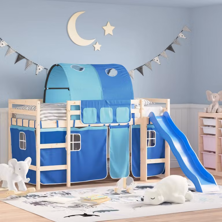vidaXL Tende per Letto a Soppalco per Bambini in Poliestere, Blu