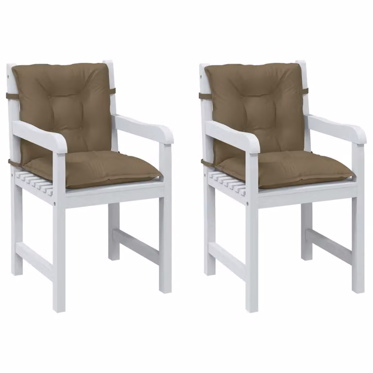 Set di 2 cuscini per sedia vidaXL in tessuto resistente ai raggi UV e antiscivolo, colore beige/marrone
