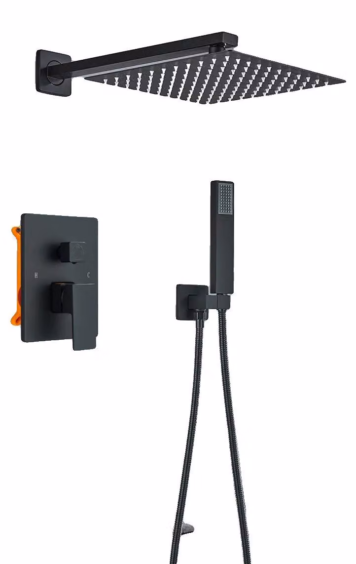 Miscelatore per doccia, acciaio inossidabile resistente, comandi intuitivi, 2 uscite, diametro 30 cm
