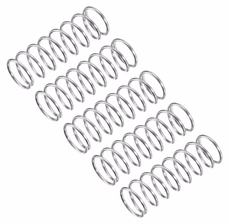 Molle a compression, confezione da 5, acciaio inossidabile, 12x1x35 mm, colore argento