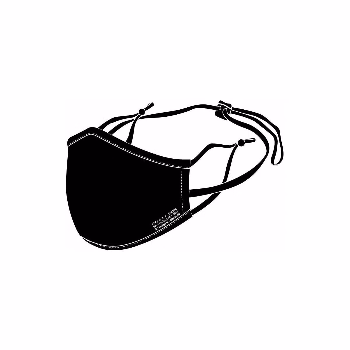 10 pezzi Maschera FFP2 nano con filtro in ePTFE, lavabile, cinturino regolabile e passanti per le orecchie, ideale come maschera da casco