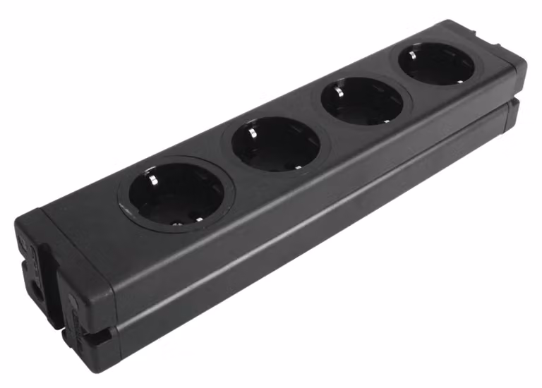 EUROLITE Steckdosenleiste 4-fach ALU sw (30240070)