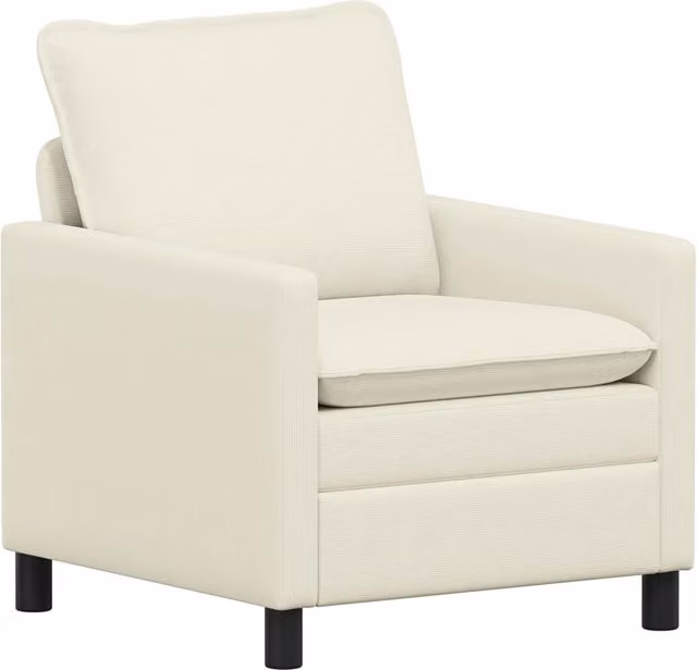 Divano da soggiorno beige in tessuto con coperture rimovibili L/P/H: 76 x 81 x 87,5 cm