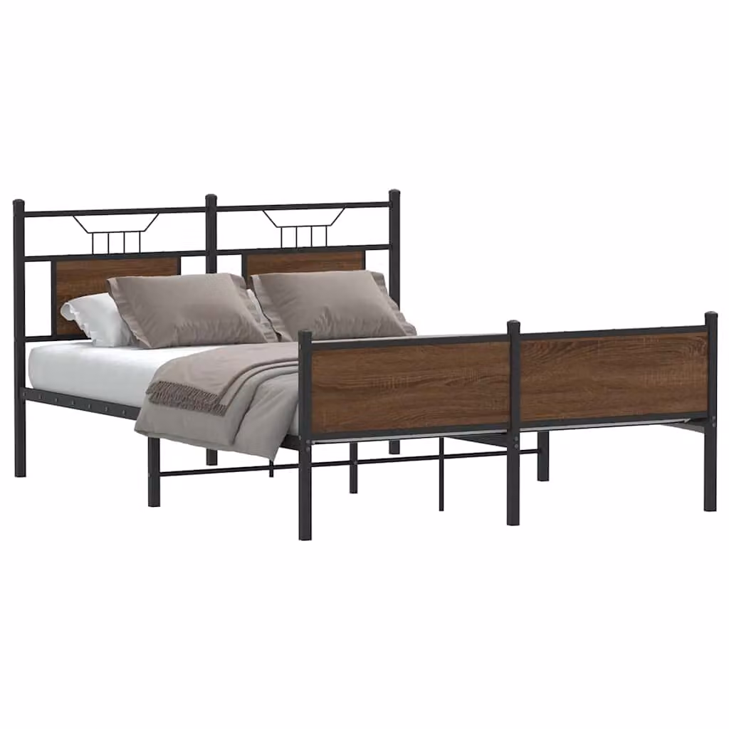 vidaXL Giroletto senza Materasso in Rovere Marrone, L/P: 140 x 200 cm