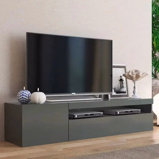 Porta TV DAIQUIRI con anta e anta ribalta in MDF Antracite Lucido L: 150 cm, P: 40 cm, H: 36,5 cm