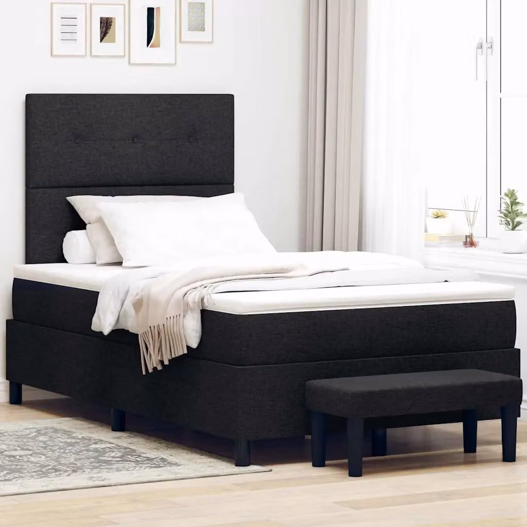 Letto ibrido con materasso vidaXL in tessuto nero L 120 x P 200 cm – 1