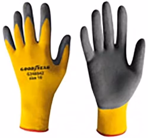 Guanti in nylon e schiuma di lattice mod.G348842 taglia 10 senape/nero Lavoro