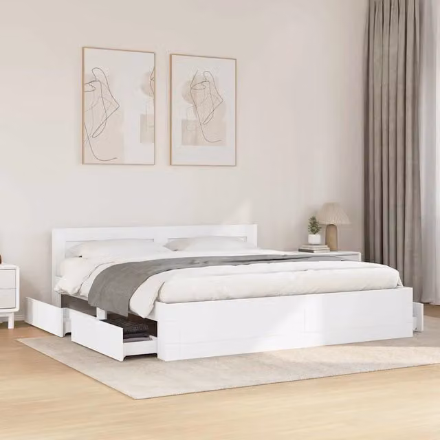 Struttura del letto Bianco 193 x 203 cm Legno ingegnerizzato 3402859
