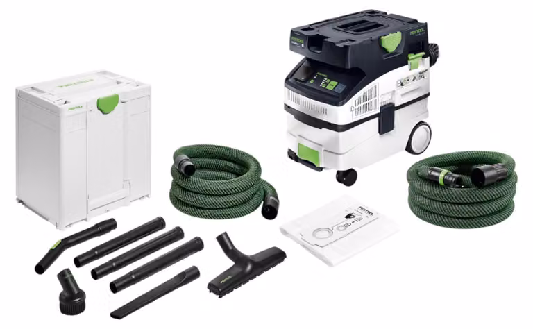 Festool CTL MIDI I CLEANTEC Aspiratore mobile 1200 watt 15 l classe di polvere L ( 578309 ) + set di pulizia artigianale da 8 pezzi ( 577258 )