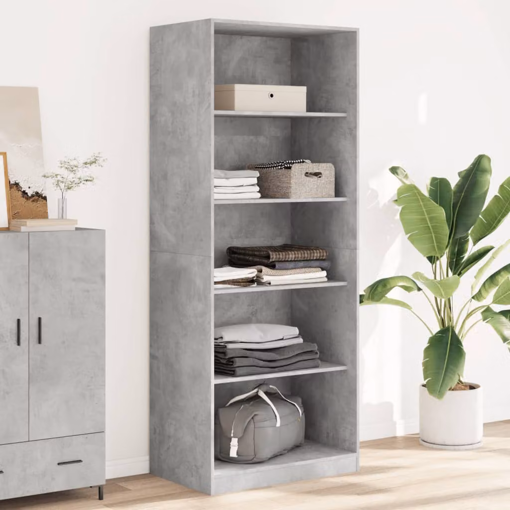 Armadio vidaXL Grigio Opaco con Ripiani Interni in MDF L: 80 cm, P: 50 cm, H: 200 cm