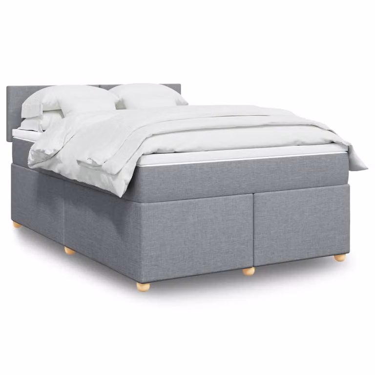 vidaXL Letto Ibrido con Materasso Grigio e Bianco L/P/H: 140 x 190 x 100,5 cm