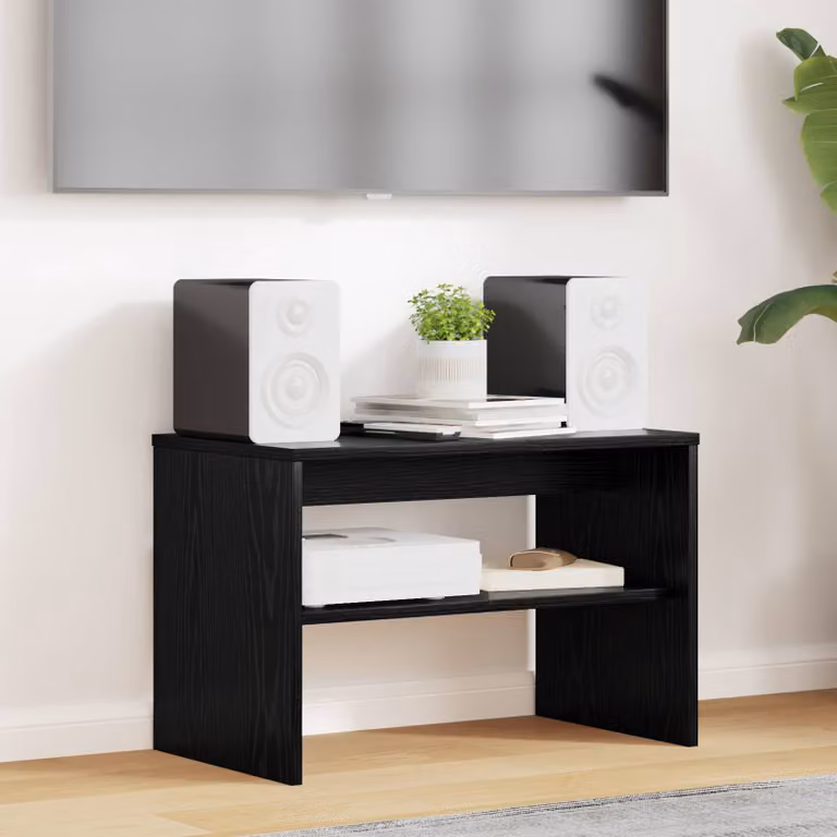 Mobile TV vidaXL moderno in legno ingegnerizzato rovere nero L: 60 cm, P: 35 cm, H: 40 cm