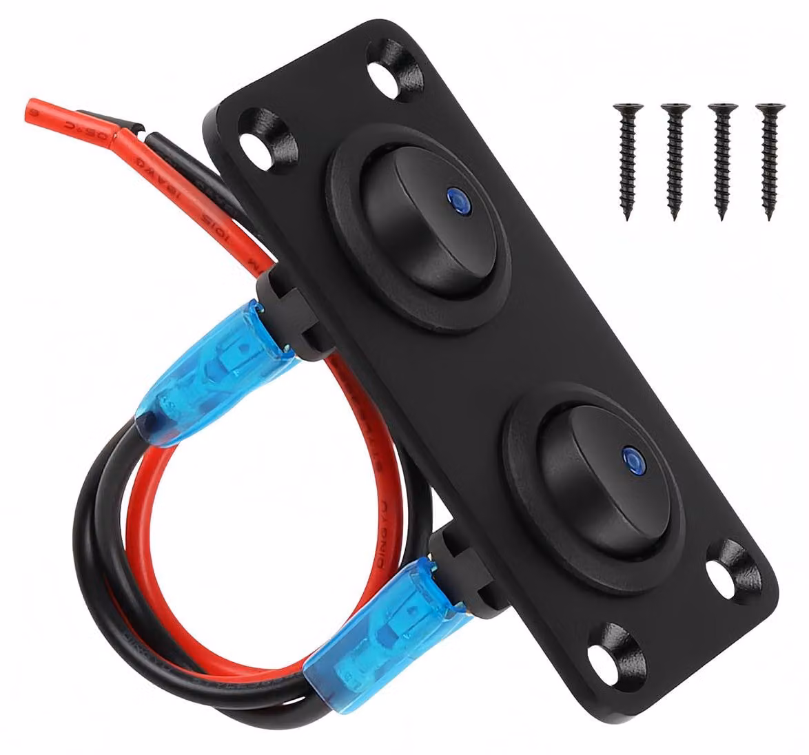 Interruttore a levetta a due poli, pannello da 12V-24V, impermeabile, 20A