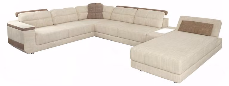 Design Ecksofa U-Form Modern Sofa Wohnlandschaft Polster Bettfunktion Möbel
