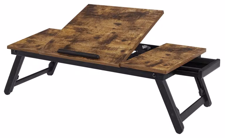 Tavolino pieghevole porta laptop in bambù stile industriale