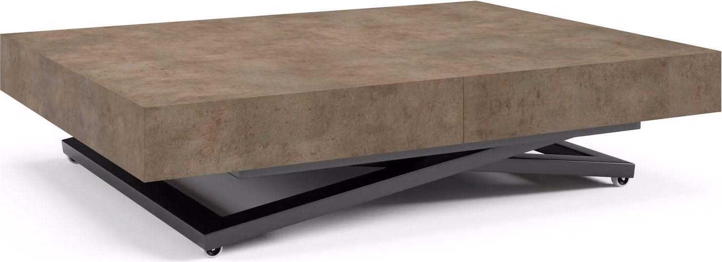 FURNLUX Tavolino Sanna U Grigio 80cm / Colore principale: Grigio / Dimensioni: 80 x 80 x 200 cm