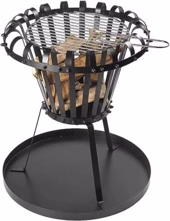 Piccolo forno da giardino nero per pizza da 53 cm