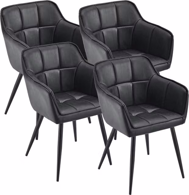 Set di 4 sedie da pranzo design moderno robusto 81 x 57 x 53 cm nero 03_0009806