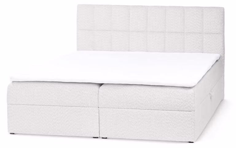 Letto con rete a molle Bazy, colore bianco, dimensioni 200 x 200 cm