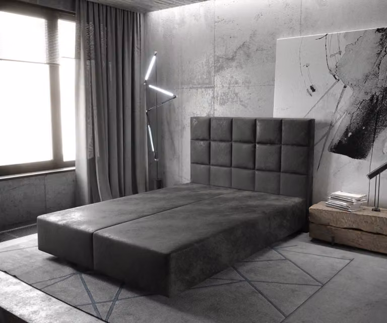DELIFE Telaio boxspring Dream-Fine 160x200 cm microfibra antracite vintage