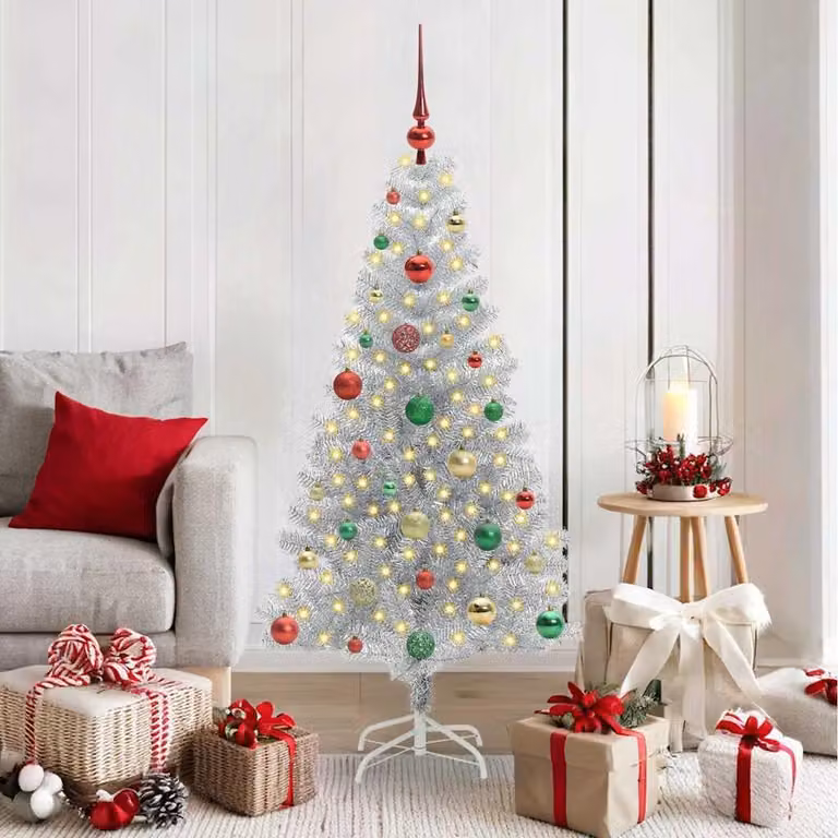 Maison Exclusive - Albero di Natale argentato, 150 cm, materiale: PET