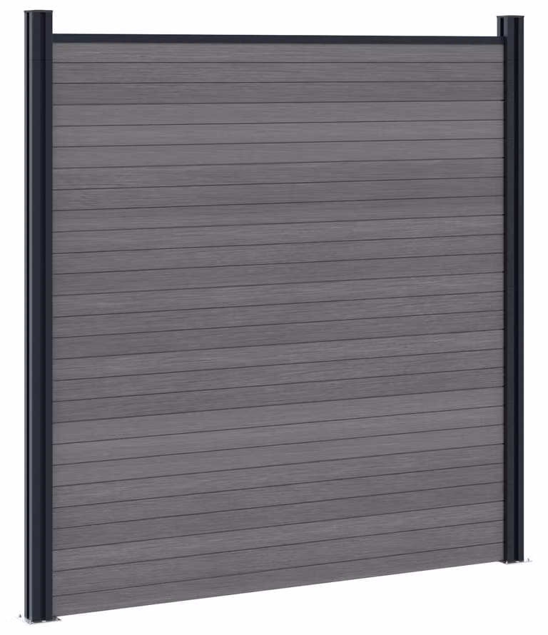 Pannello di Recinzione WPC e Alluminio Grigio