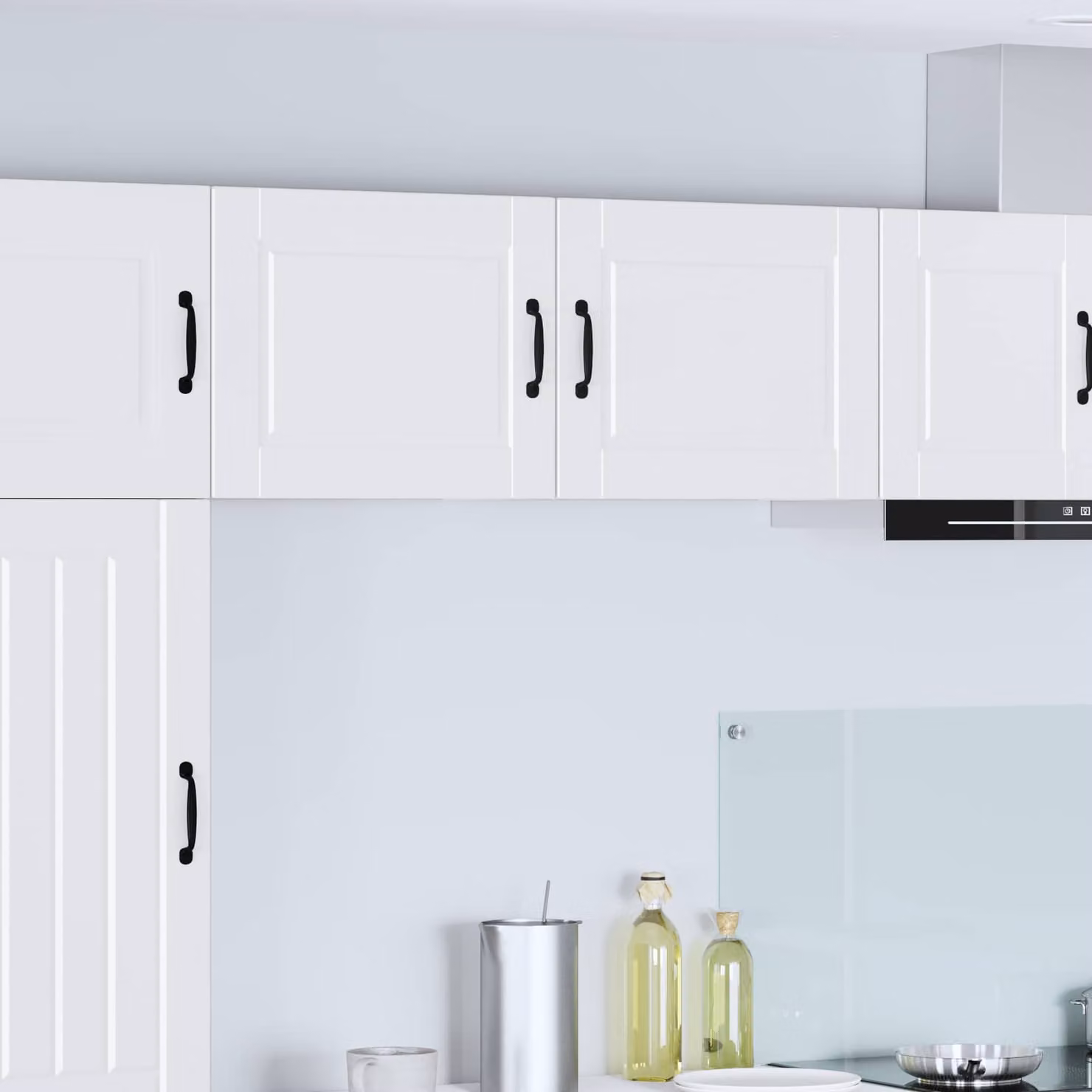 Set di 2 armadietti a muro vidaXL PORTO bianchi in legno ingegnerizzato per cucina