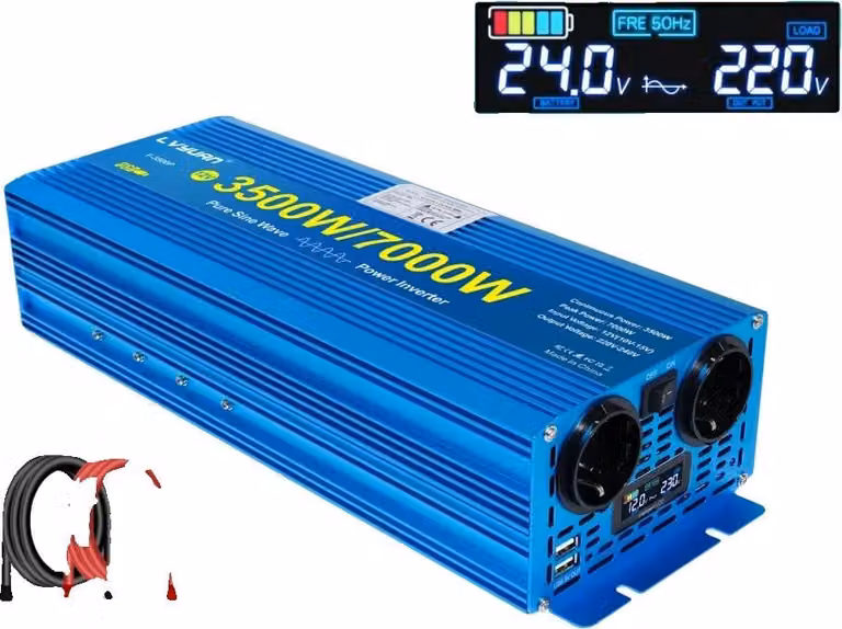 Inverter, onda sinusoidale pura, elevata efficienza di conversione, 7000 W 24 V-220 V