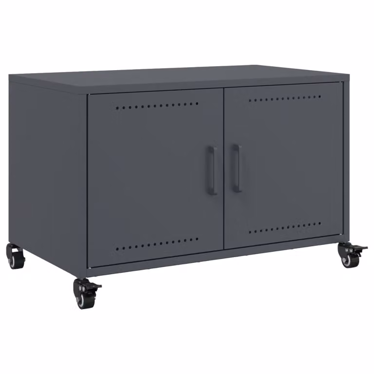 Mobile TV Antracite 68x39x43,5 cm in Acciaio Laminato a Freddo