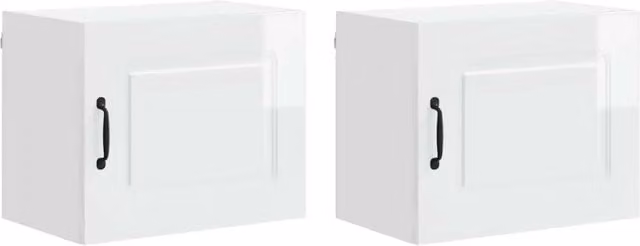 Set di 2 pensili da cucina e soggiorno HELLOSHOP26 bianchi lucidi in legno composito L 50 cm x P 31 cm x H 40 cm