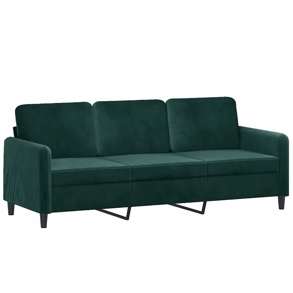 Divano moderno in velluto verde vidaXL con struttura in metallo per il tuo soggiorno L: 198 cm, P: 80 cm, H: 77 cm – 2