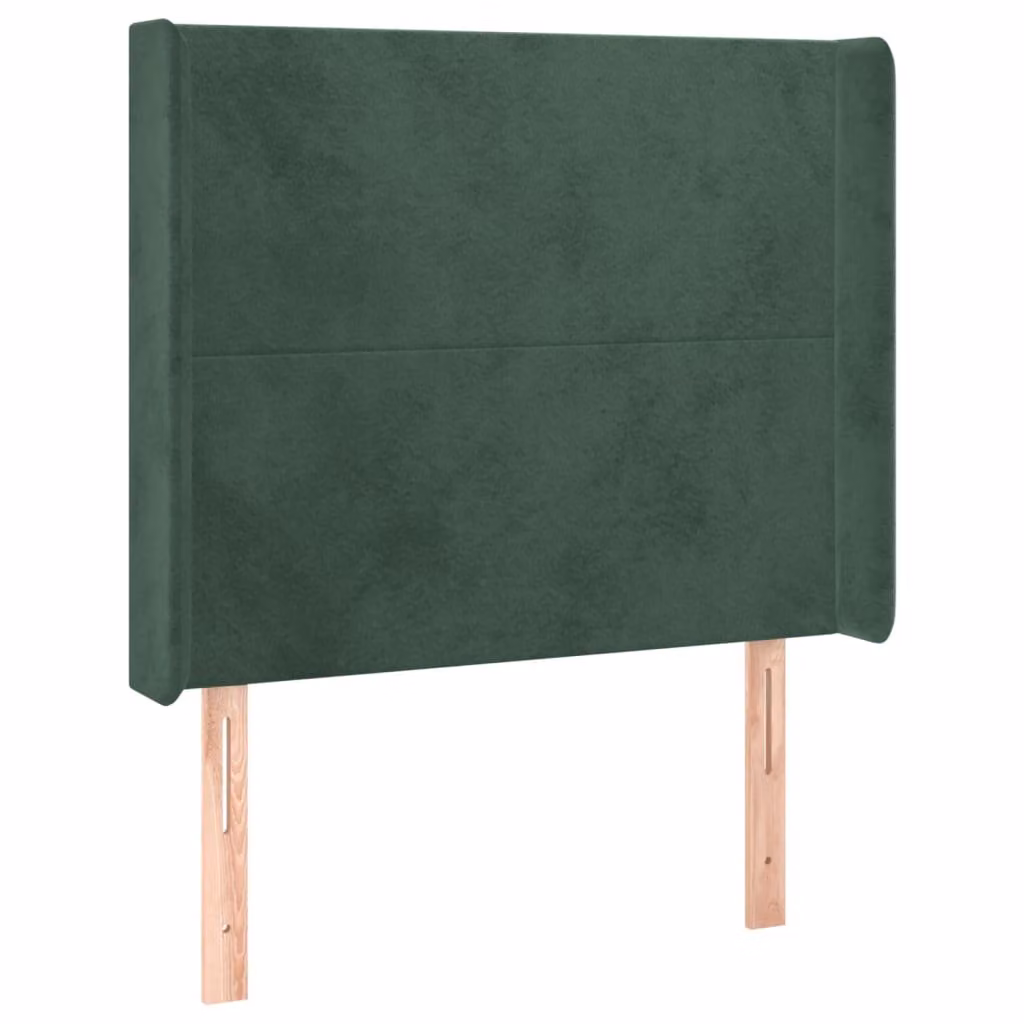 Testiera ad Orecchio Verde Scuro 103x16x118/128cm in Velluto