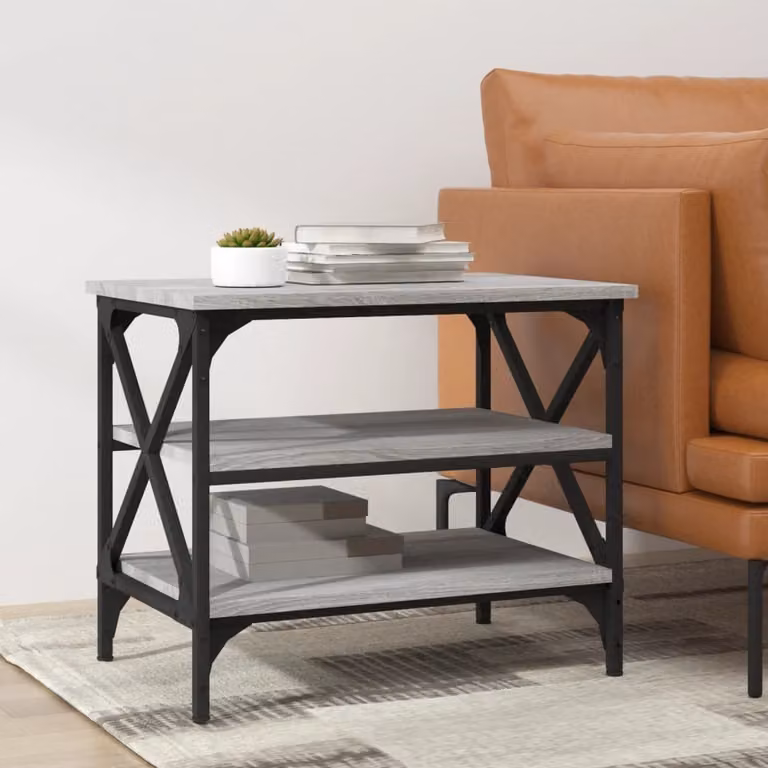 Maison Exclusive - Tavolino grigio Sonoma 55x38x45 cm Materiale ligneo