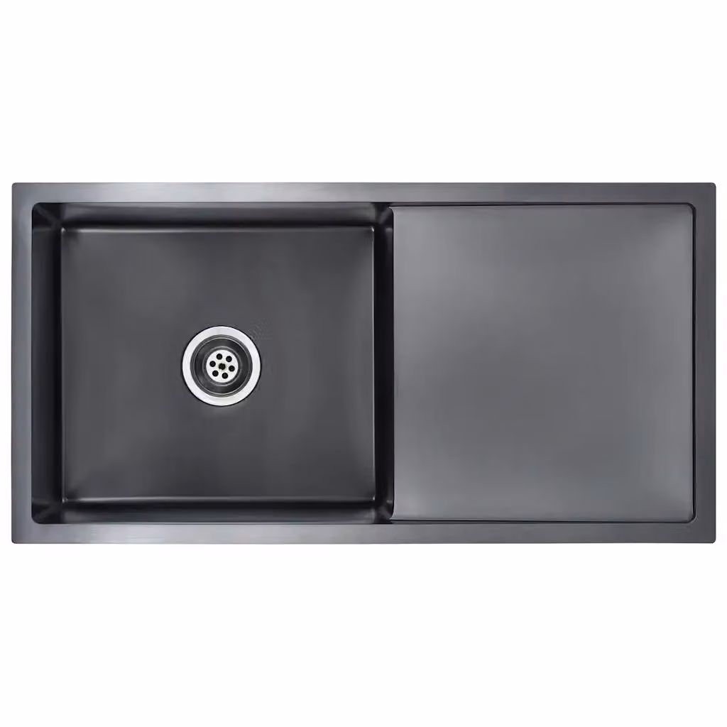 Lavello da cucina in acciaio inox nero vidaXL L/P/H: 87 x 44 x 20 cm – 2