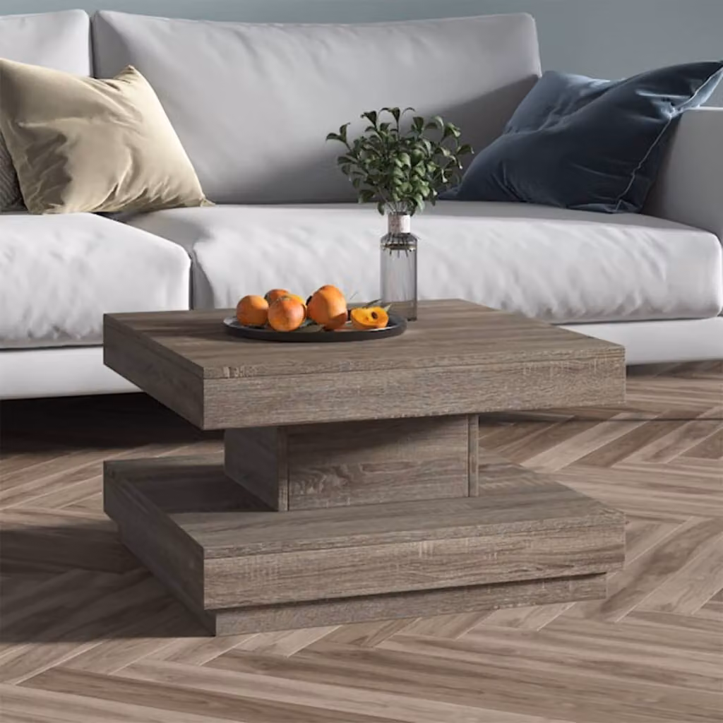 The Living Store Tavolino grigio 60x60x35 cm MDF