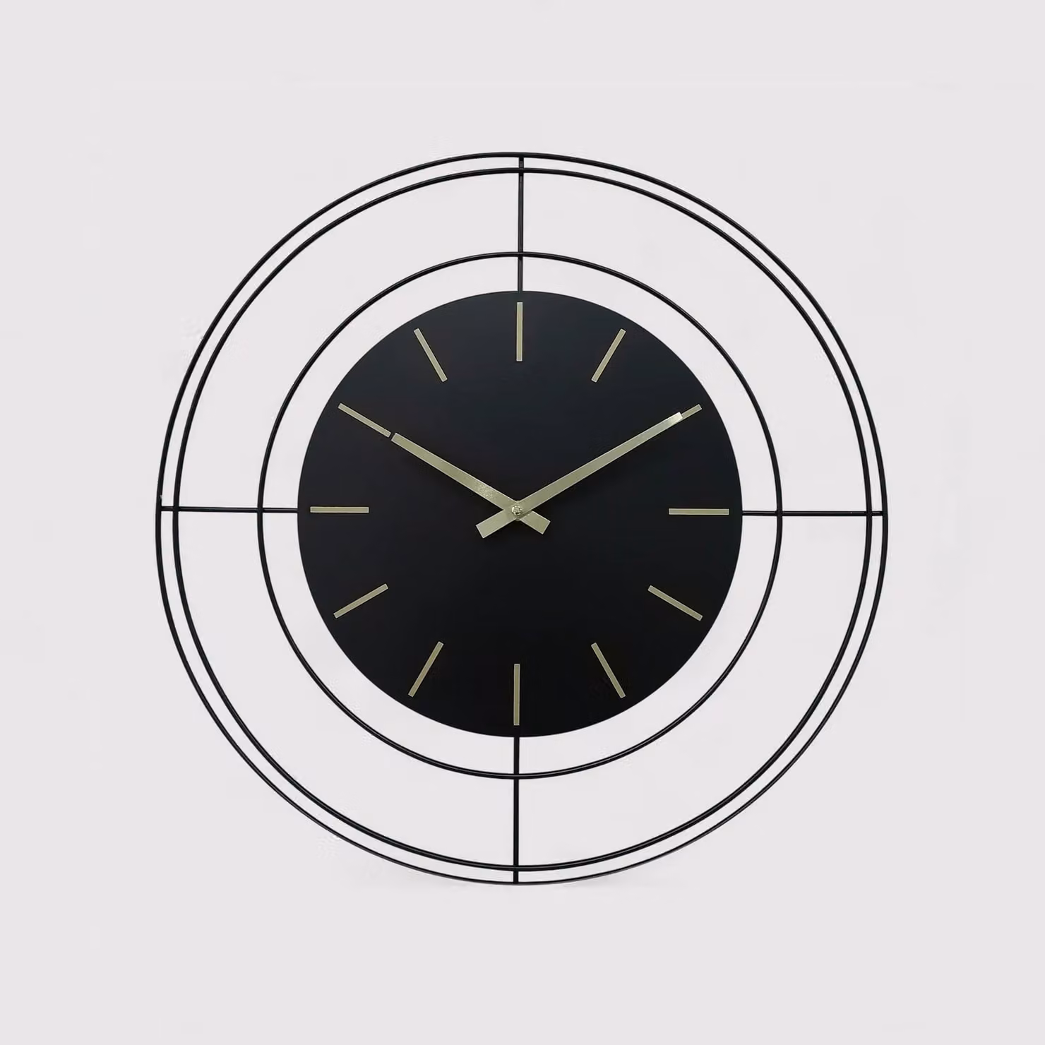 Amla - Orologio da parete nero e giallo in stile moderno