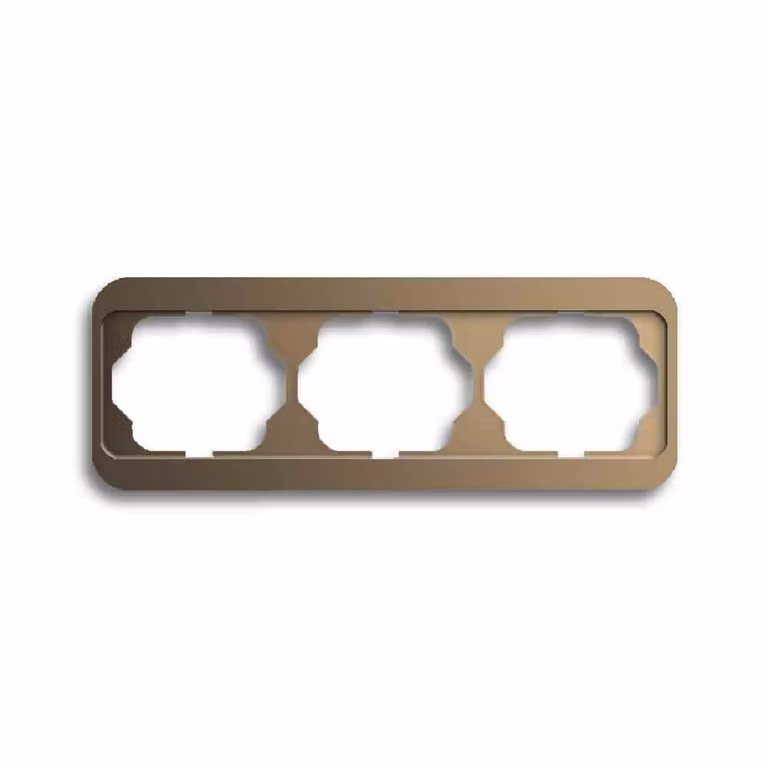 Telaio Busch-Jaeger a 3 ingressi in bronzo, orizzontale alfa 1723-21