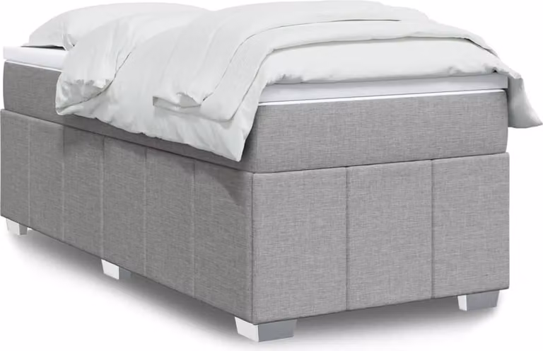 Maison Exclusive - Letto boxspring con materasso Grigio chiaro 100x200 cm Tessuto