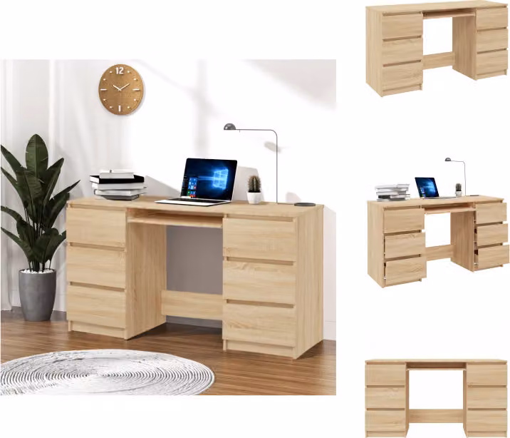 vidaXL Scrivania rovere Sonoma 140x50x77 cm in legno - Scrivanie