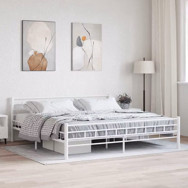 vidaXL Giroletto in Metallo Bianco L 200 cm x P 200 cm