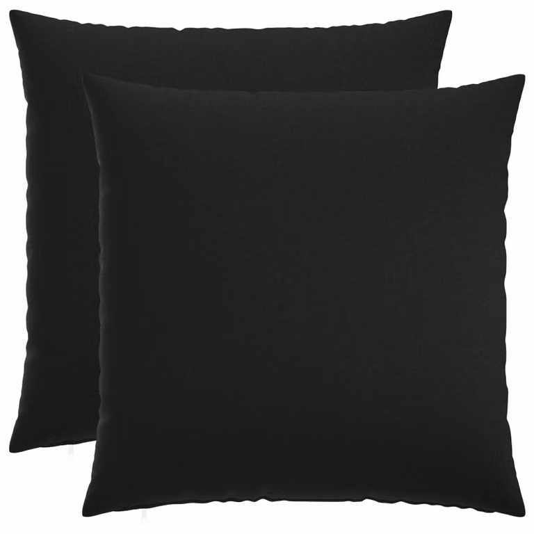 Set di 2 federe vidaXL HEERLEN nere in tessuto poliestere, L 70 cm x P 70 cm