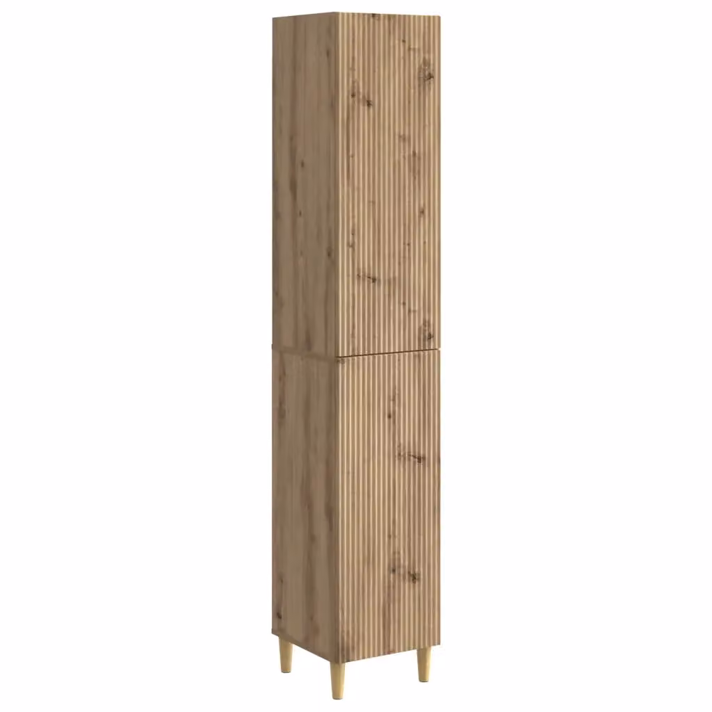 Set di 2 armadi moderni vidaXL in legno e MDF color rovere marrone con ante scorrevoli e cassetti interni – 2