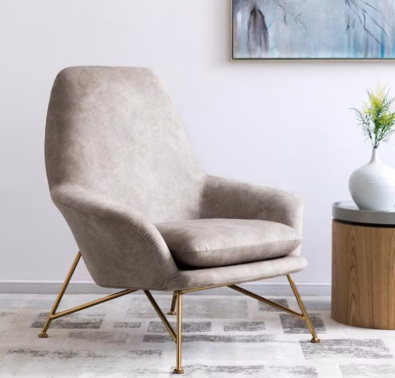 Sessel Design Luxus Textil Polster Garnitur Wohnzimmer Grau Einrichtung