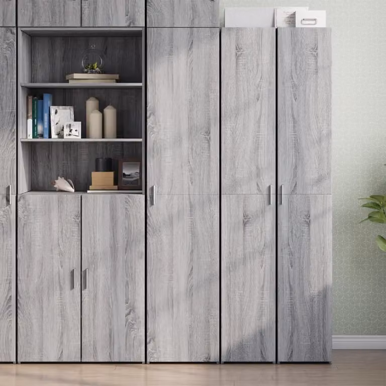 Credenza moderna vidaXL in legno ingegnerizzato Grigio Sonoma, L: 40 cm, P: 42,5 cm, H: 185 cm
