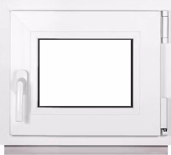 Finestra per cantina Bianco 400X400mm doppio vetro (32 mm) Anta e ribalta DIN sinistra
