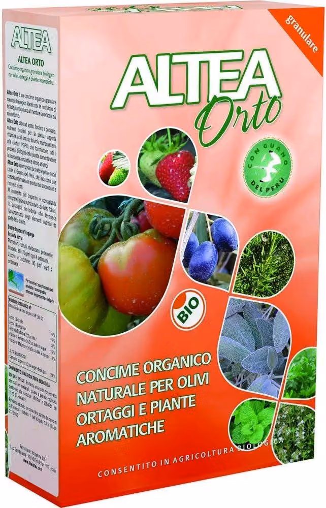 Concime granulare organico Altea Garden per ortaggi e piante aromatiche, 1,5 kg
