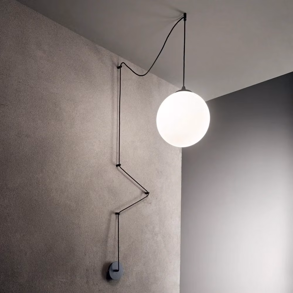 Lampada a sospensione moderna Boa IDEAL LUX in metallo e vetro con luce E27 nera o bianca – 2